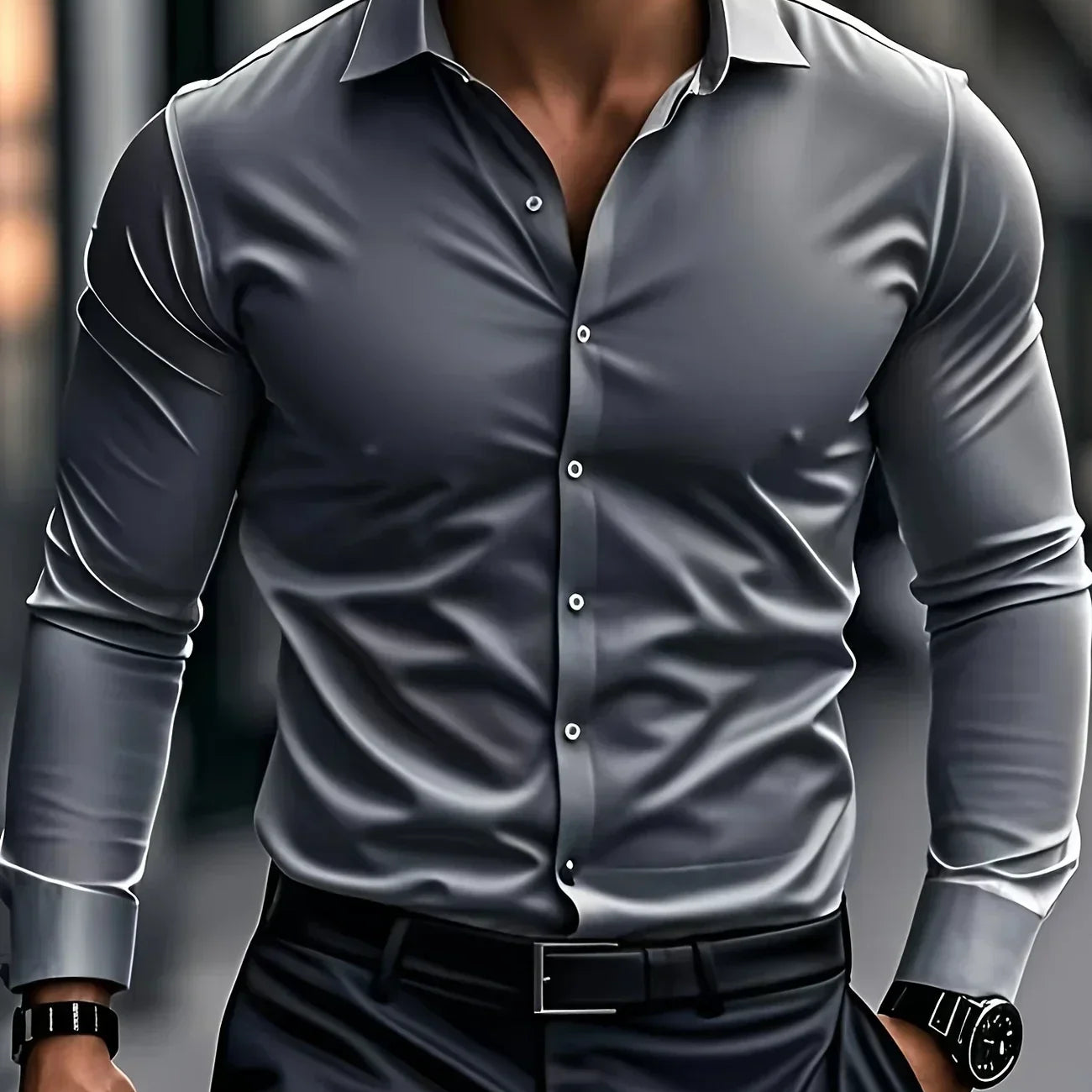 Найчо - Елегантна риза с дълги ръкави и копчета