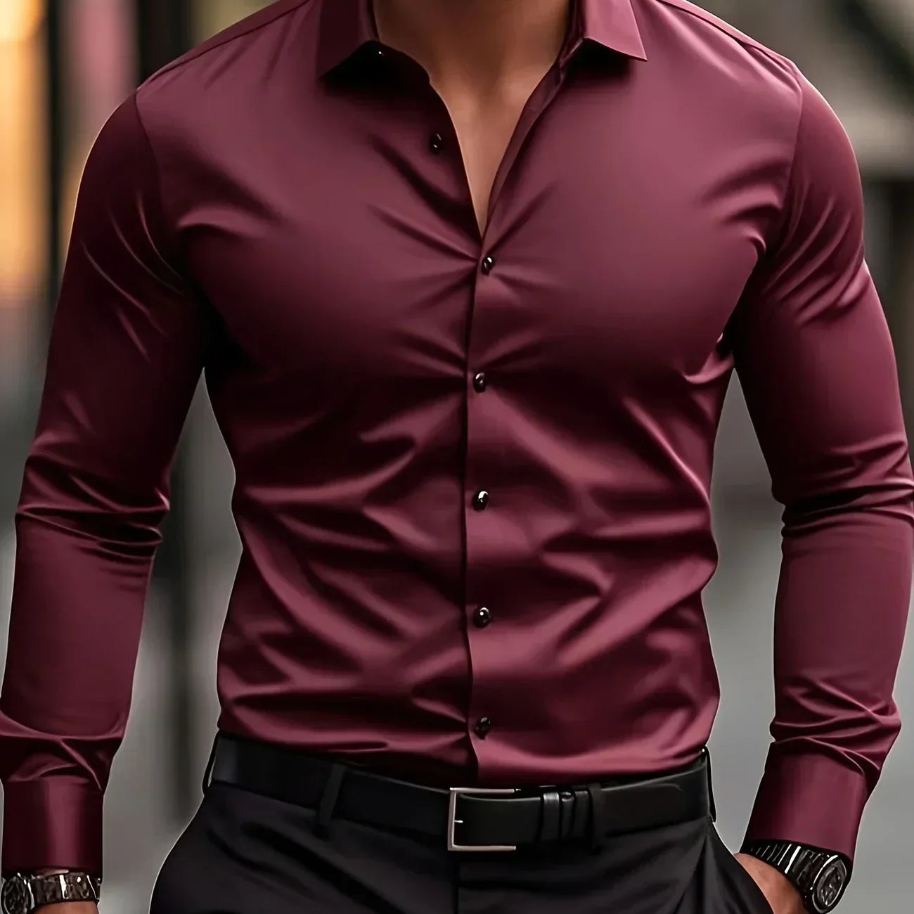 Найчо - Елегантна риза с дълги ръкави и копчета