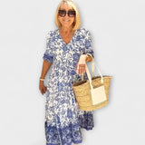 Кейтлин - Елегантна цветна рокля с ефирен дизайн