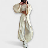 Joanna - Комплект от две части без опашка от памук и лен