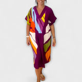 Аврора - Casual рокля с цветен принт на листа