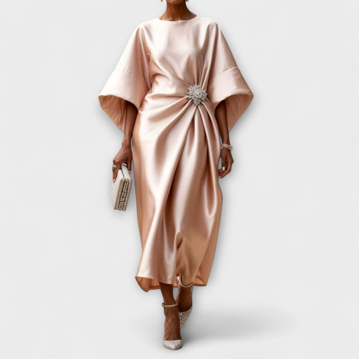 Aurora Luxe Shimmer Satin Maxi Dress