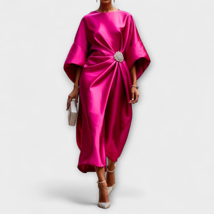 Aurora Luxe Shimmer Satin Maxi Dress