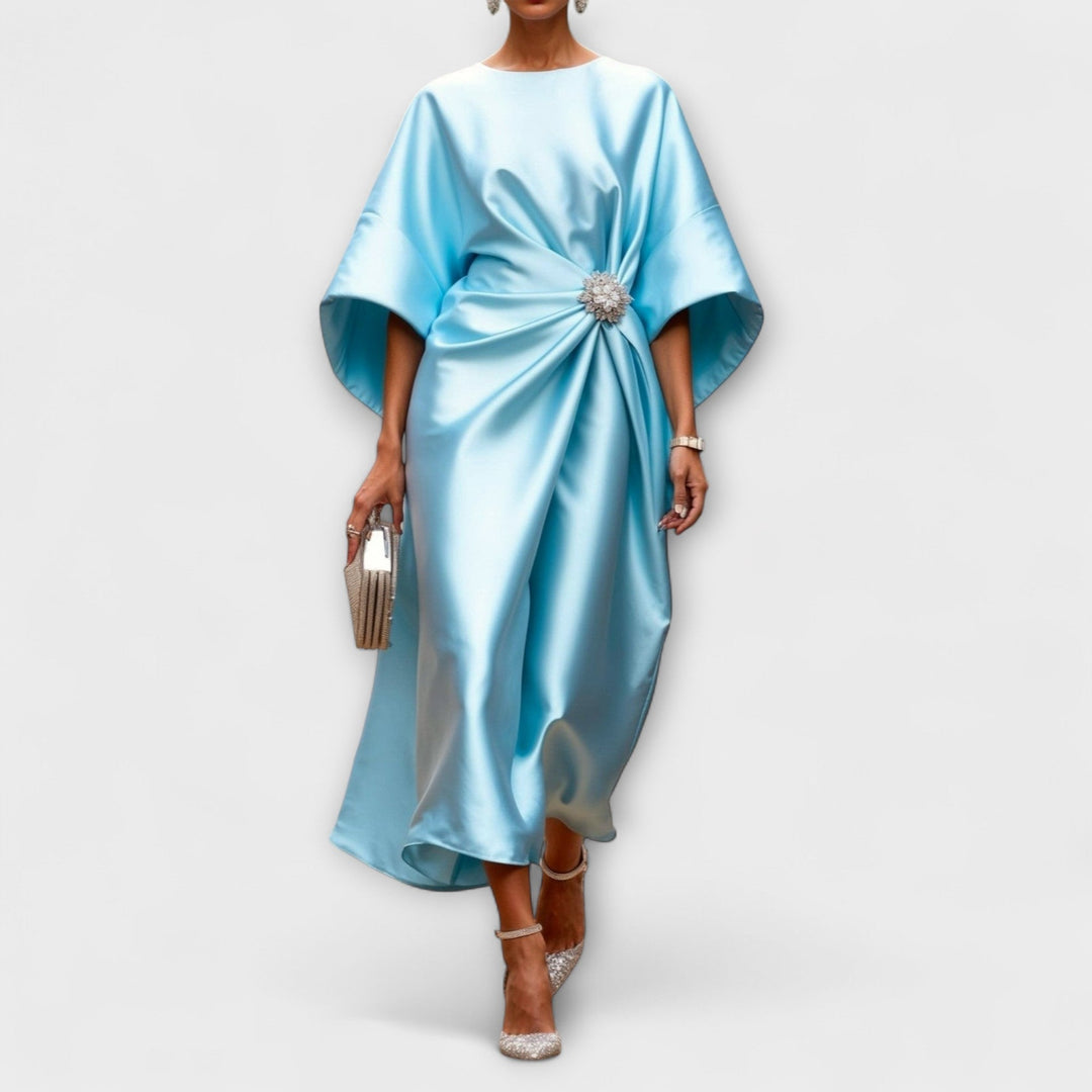 Aurora Luxe Shimmer Satin Maxi Dress