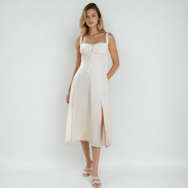 Hope - Ruffled Top Dress with Slit Detail