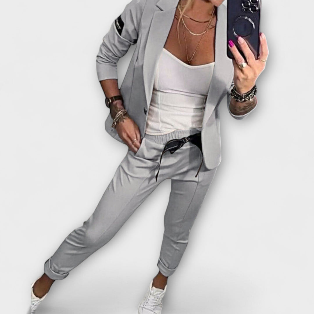 Malou - Coordinated Set of Top, Jacket and Trousers