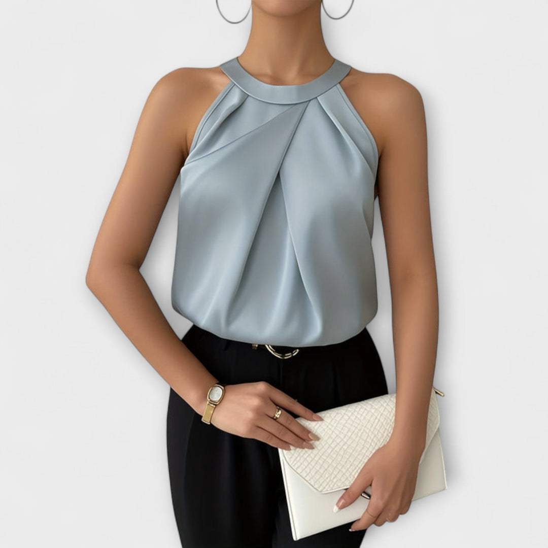 Skye - Stylish Satin Blouse with Off-Shoulder Design