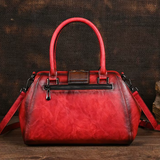 Флорина - Кожена Чанта с Гравиране и Цветен Модел