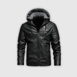 СТЕФАН | ЗИП ВЕТРОВКА С ЕФЕКТ НА КОЖА С ДВОЙНА КАПЮШОН