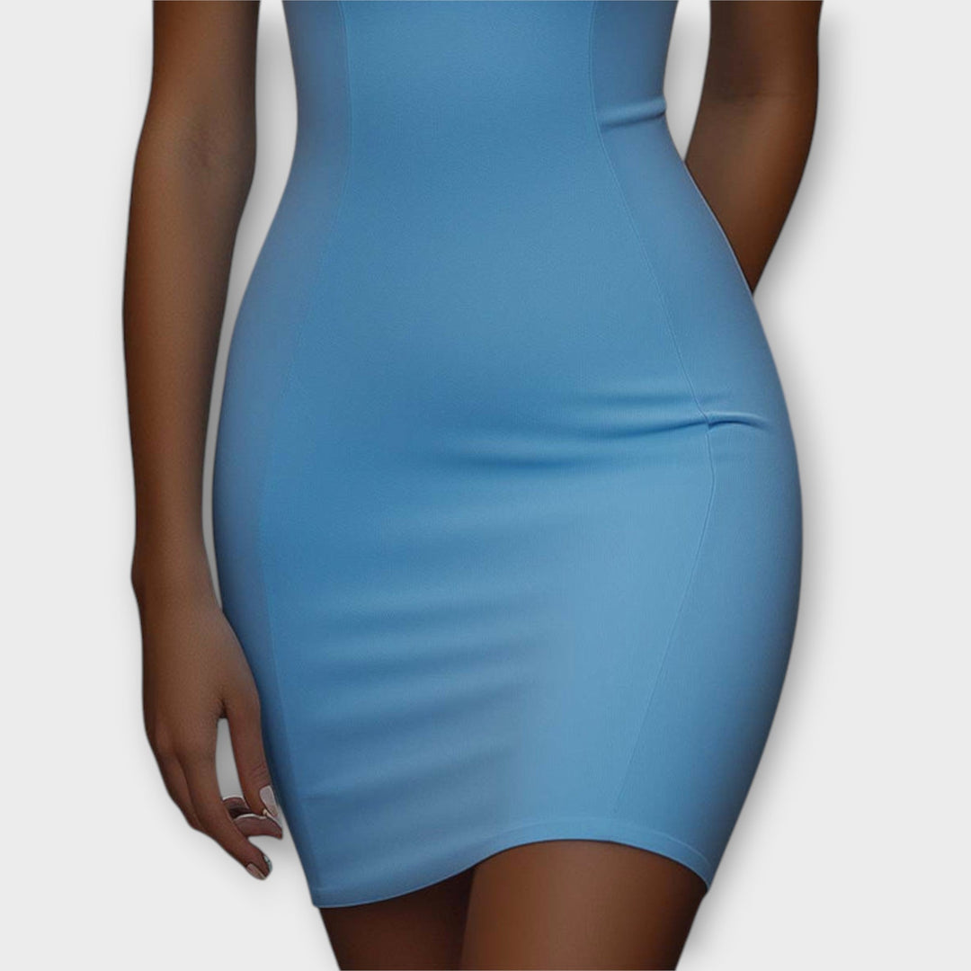Maja - Blue Stretch Bodycon Mini Dress