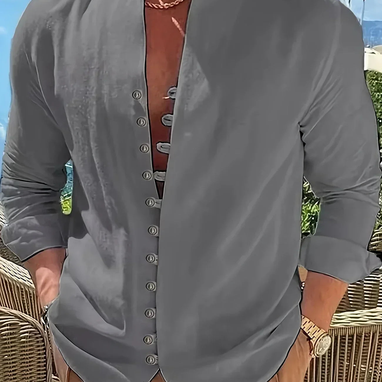 Орфей - Лека памучна риза с дълги ръкави