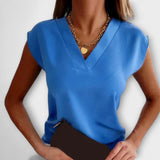 Дамска лятна блуза с V-образно деколте и свободни ръкави