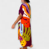 Аврора - Casual рокля с цветен принт на листа