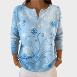 Елена – Коледен пуловер с зимен снежен принт