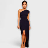 Елегантна асиметрична вечерна рокля