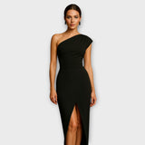 Елегантна асиметрична вечерна рокля