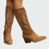 Fashionable Embroidered Western Boots