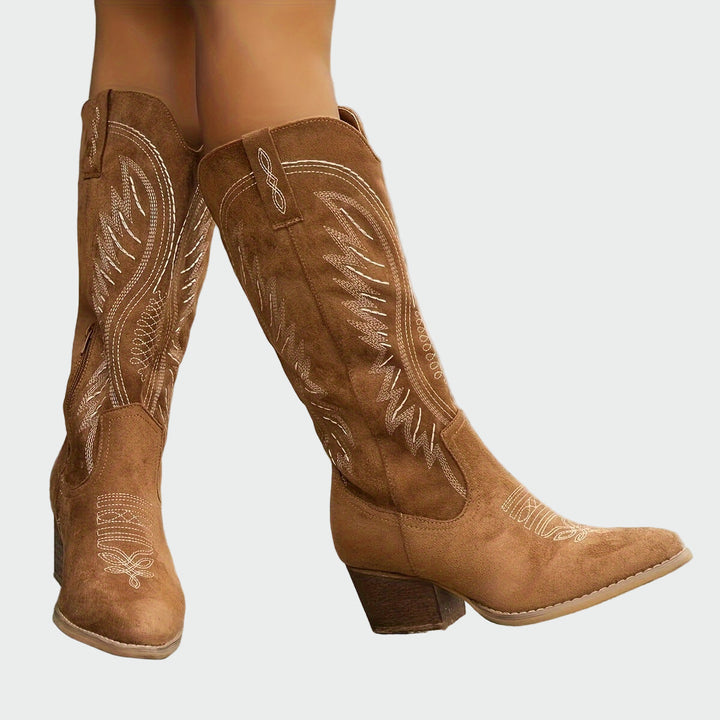 Fashionable Embroidered Western Boots