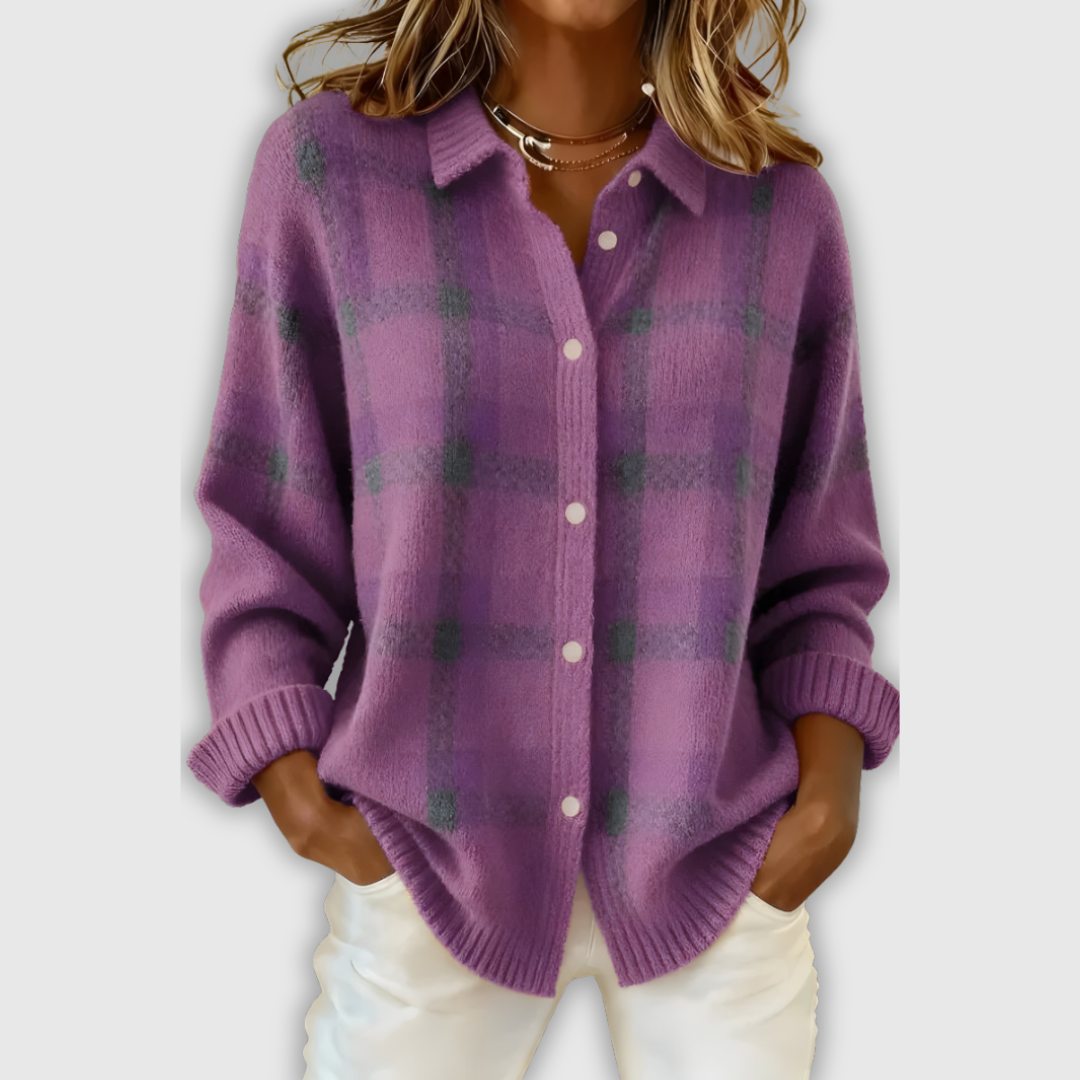 Инес | Дамски кардиган от меко плетиво с елегантни шарки