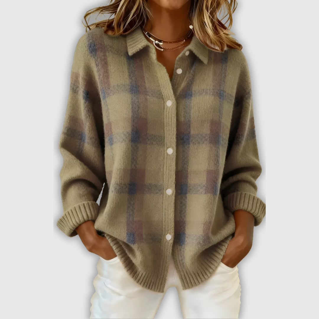 Инес | Дамски кардиган от меко плетиво с елегантни шарки