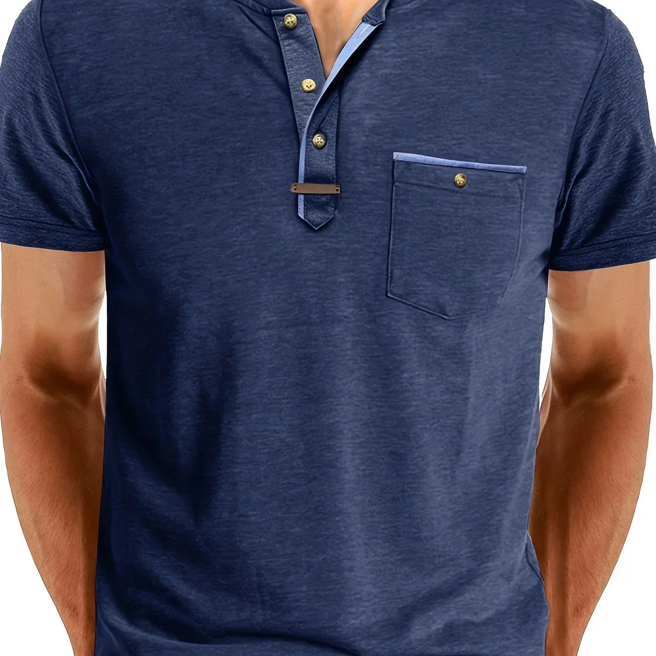 Чавор - Стилна тениска с кръгло деколте и джоб