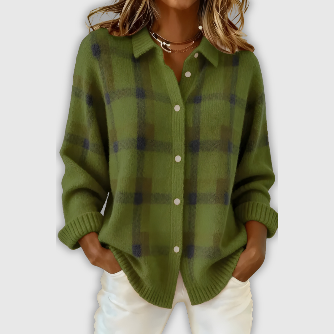 Инес | Дамски кардиган от меко плетиво с елегантни шарки