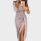 Аурора - Елегантна Рокля с Отворени Рамена