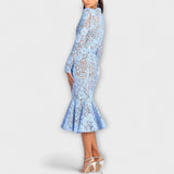 Фрея - Елегантна Миди Рокля от Цветен Кант