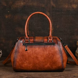 Флорина - Кожена Чанта с Гравиране и Цветен Модел