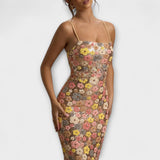 Аоакли - Макси рокля с флорални пайети в стил 80-те