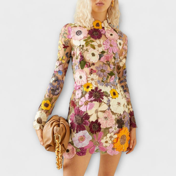 Aurora - Dress with 3D Floral Pattern