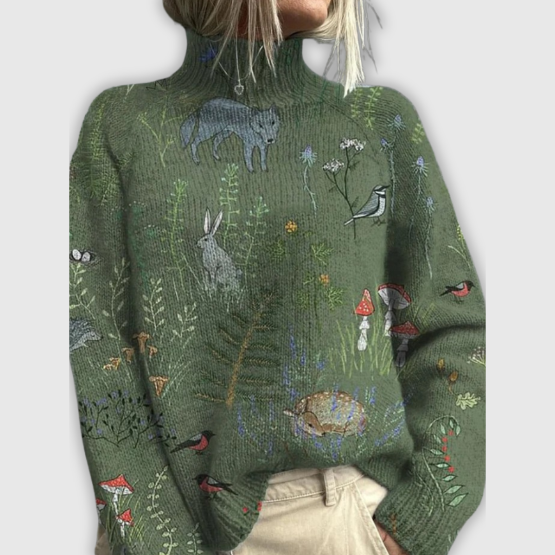 Ашли | Топъл и елегантен пуловер с висока яка