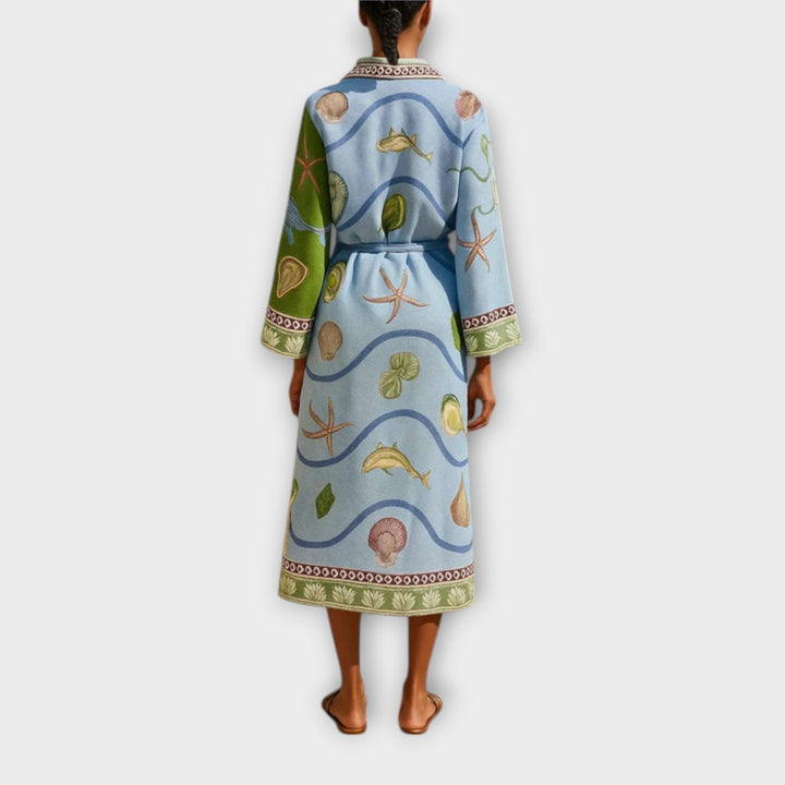 Jule - Printed Twill Midi Shirt Dress with Belt