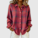 Виктория | Casual Contrast Check Retro Пуловер