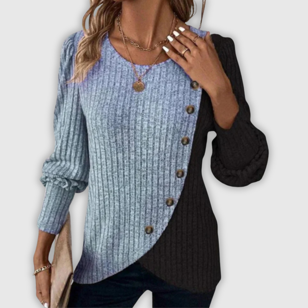 Кая – Елегантна Блуза с Плочки и Дълги Ръкави