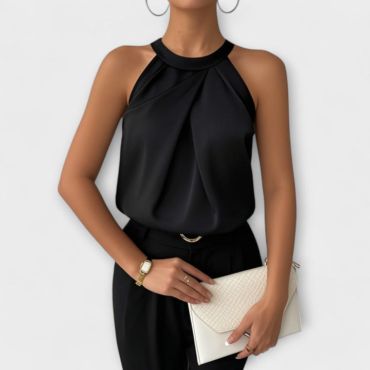 Skye - Stylish Satin Blouse with Off-Shoulder Design