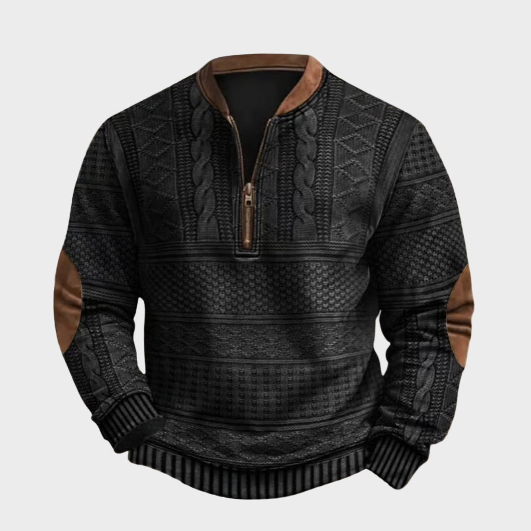 Даниел - Пуловер с цип до половината