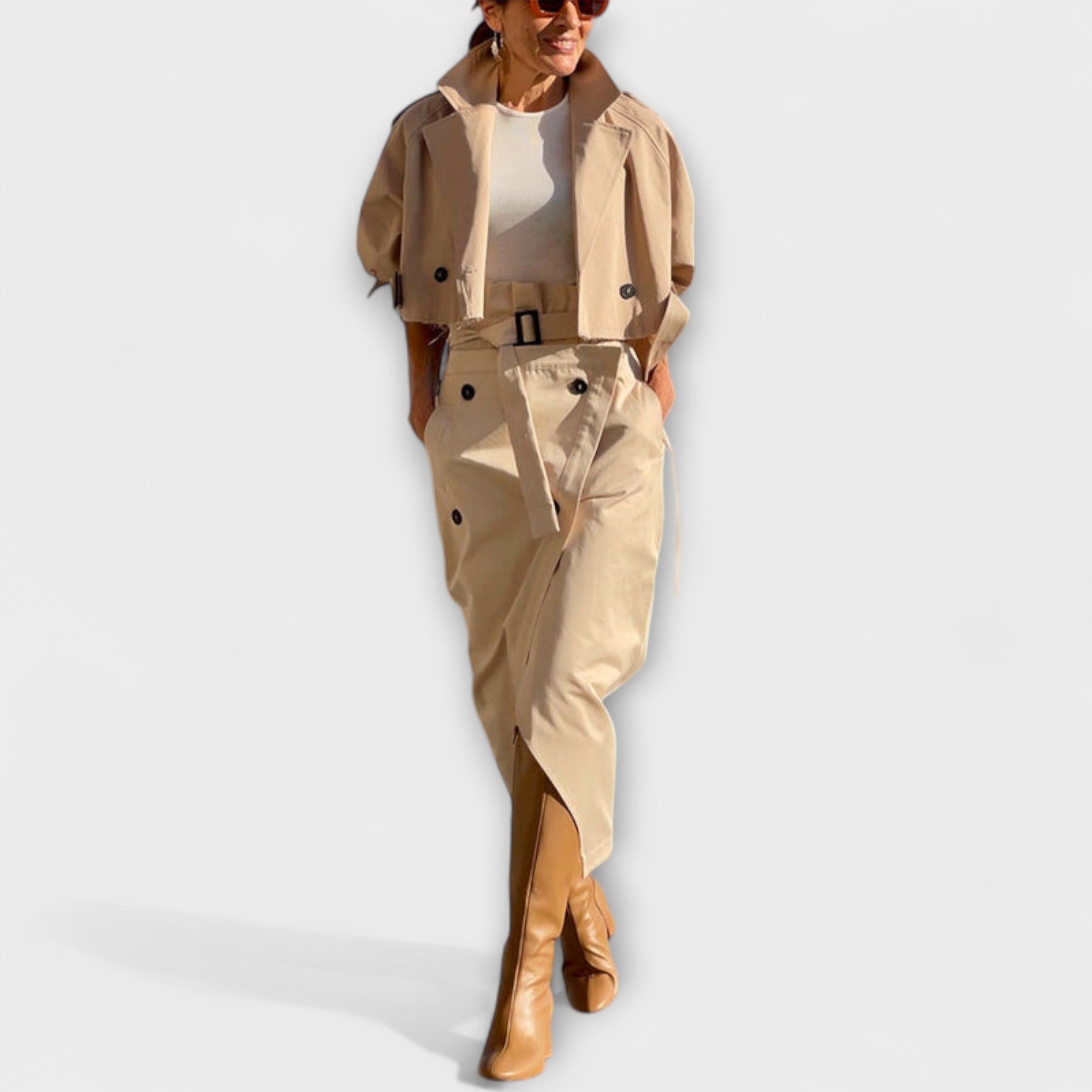 Аурора - Елегантно миди яке с джобове