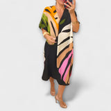 Аврора - Casual рокля с цветен принт на листа