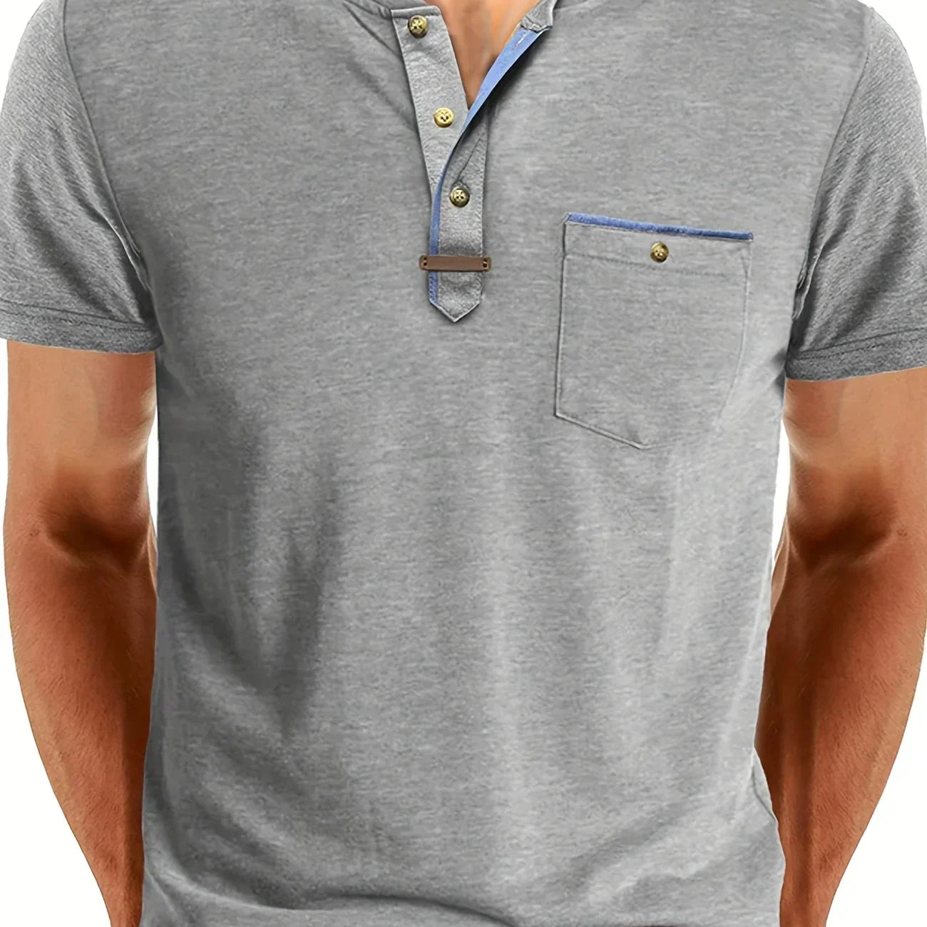 Чавор - Стилна тениска с кръгло деколте и джоб