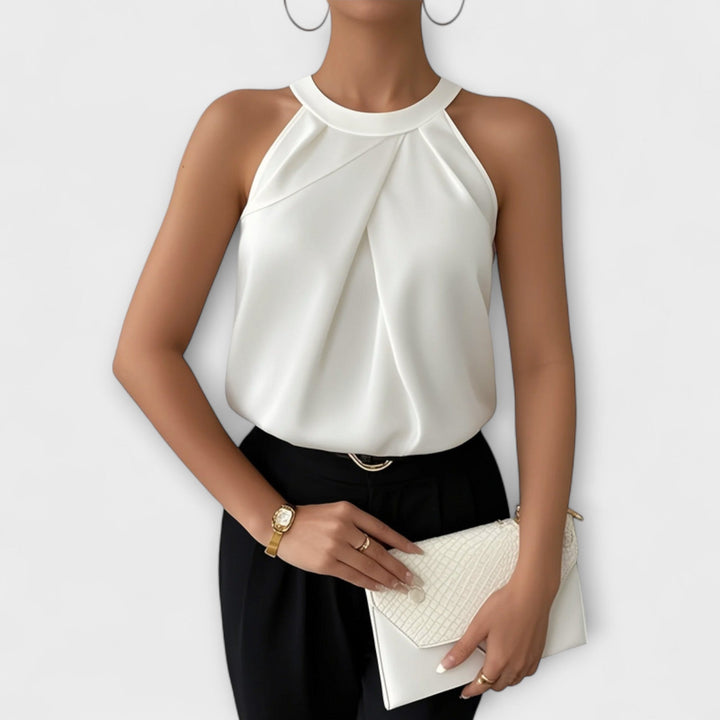 Skye - Stylish Satin Blouse with Off-Shoulder Design