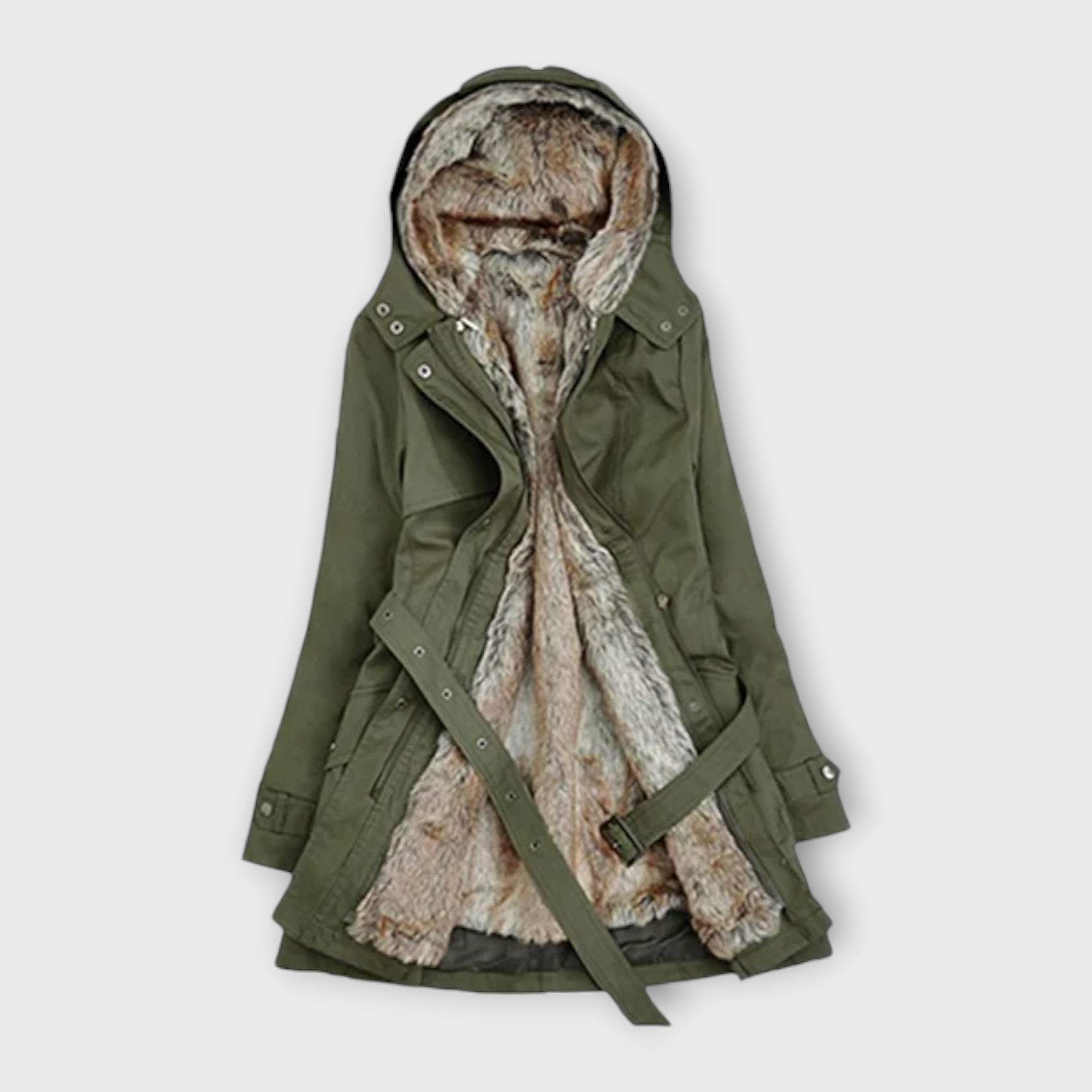 Микаш - Уютно палто с изкуствена кожа