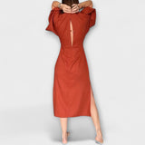 Аурора - Casual рокля с V-образно деколте и връзка