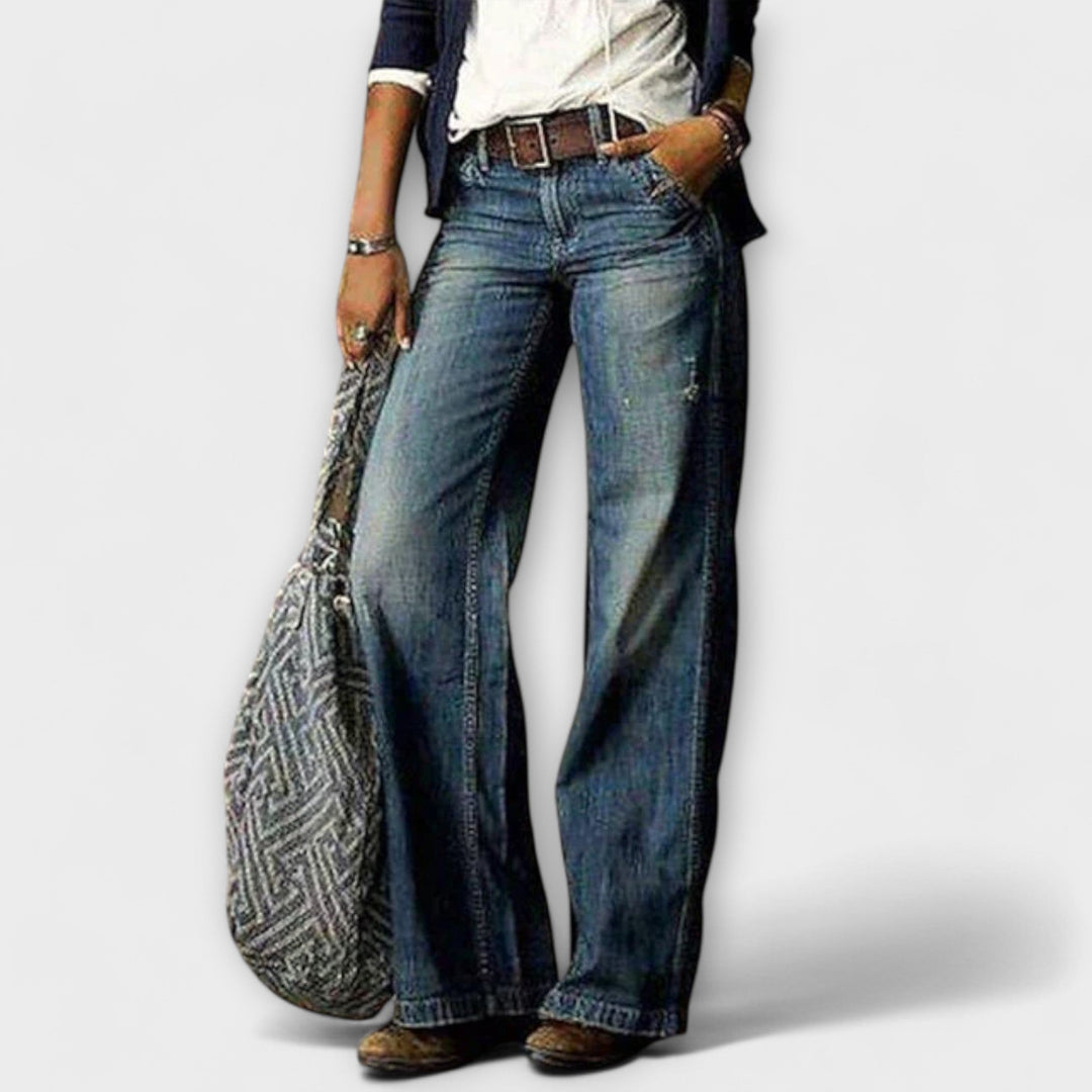 Cess - Denim Trousers with Wide Legs