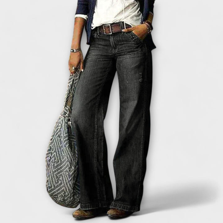 Cess - Denim Trousers with Wide Legs