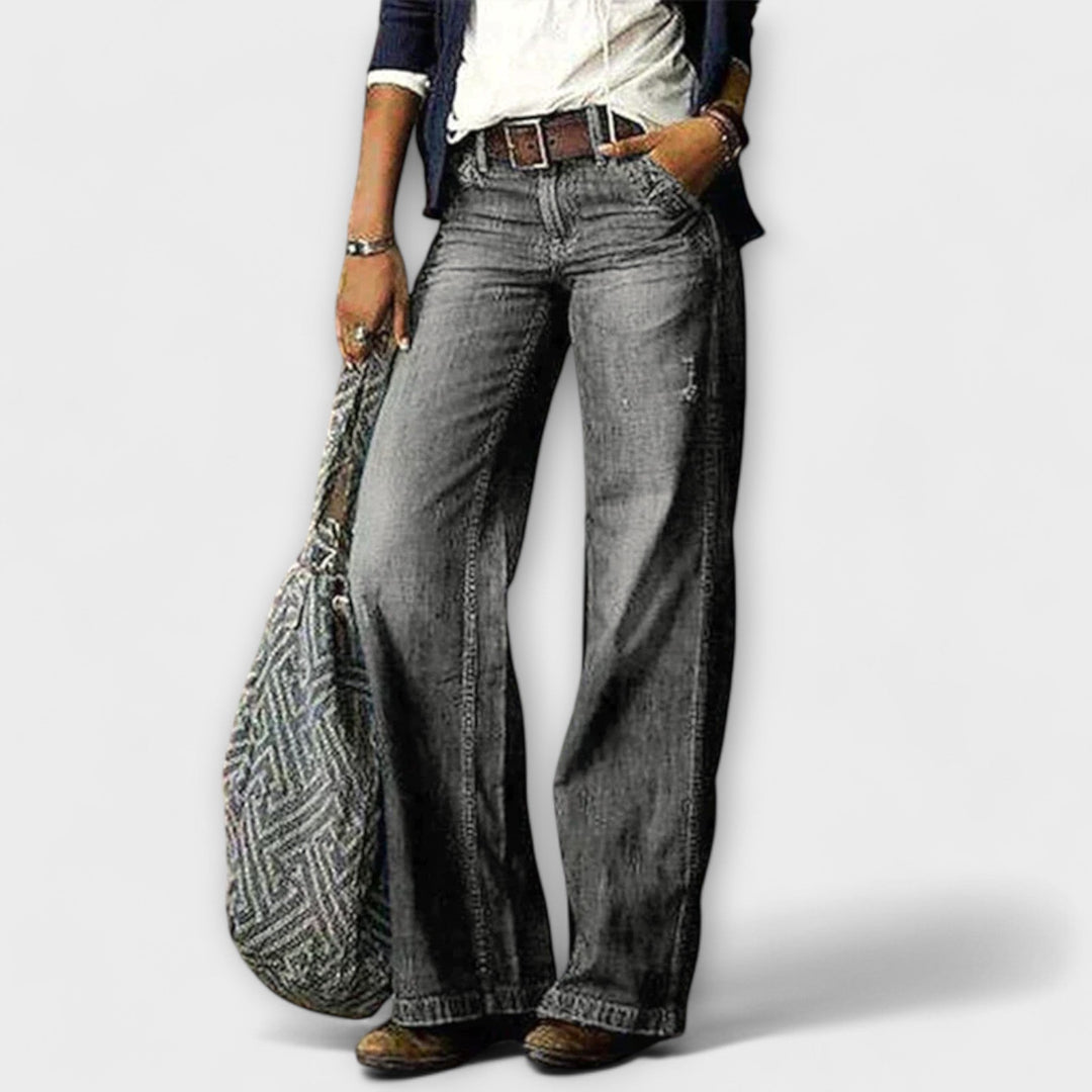 Cess - Denim Trousers with Wide Legs