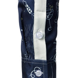 Мъжка Фойерверки Празнична Нова Година Парти Копче-Нагоре Синя Дълъг Ръкав Риза