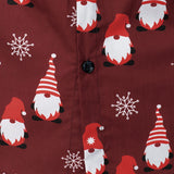 Мъжка Коледна Червена Сладка Елфска Памучна Риза с Дълги Ръкави