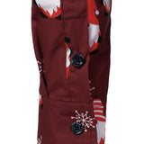 Мъжка Коледна Червена Сладка Елфска Памучна Риза с Дълги Ръкави