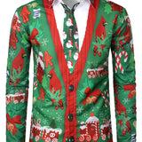 Харесва се коледната забавна облекло ваканция парти грозен дълъг ръкав риза